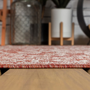 Sinjuri Medallion Textured Weave Indoor/outdoor Runner Rug
